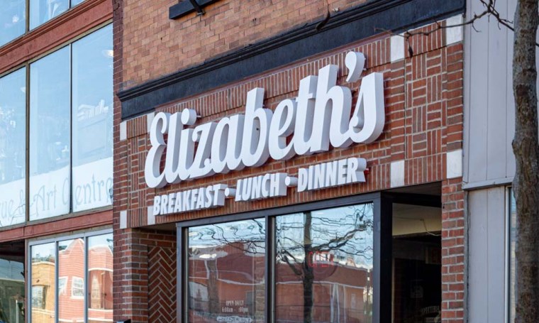 Elizabeth's Diner, right on Historical Brick Street.